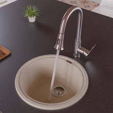 Load image into Gallery viewer, ALFI brand AB1717DI-B Biscuit 17&quot; Drop-In Round Granite Composite Kitchen Prep Sink