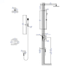 Load image into Gallery viewer, ALFI brand AB2830-BN Brushed Nickel 2 Way Thermostatic Square Shower Set