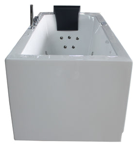 EAGO AM154ETL-L6 6 ft Acrylic White Rectangular Whirlpool Bathtub w Fixtures