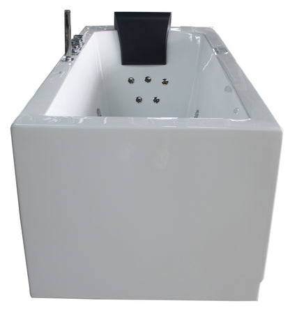 EAGO AM154ETL-L5 5 ft Acrylic White Rectangular Whirlpool Bathtub w Fixtures