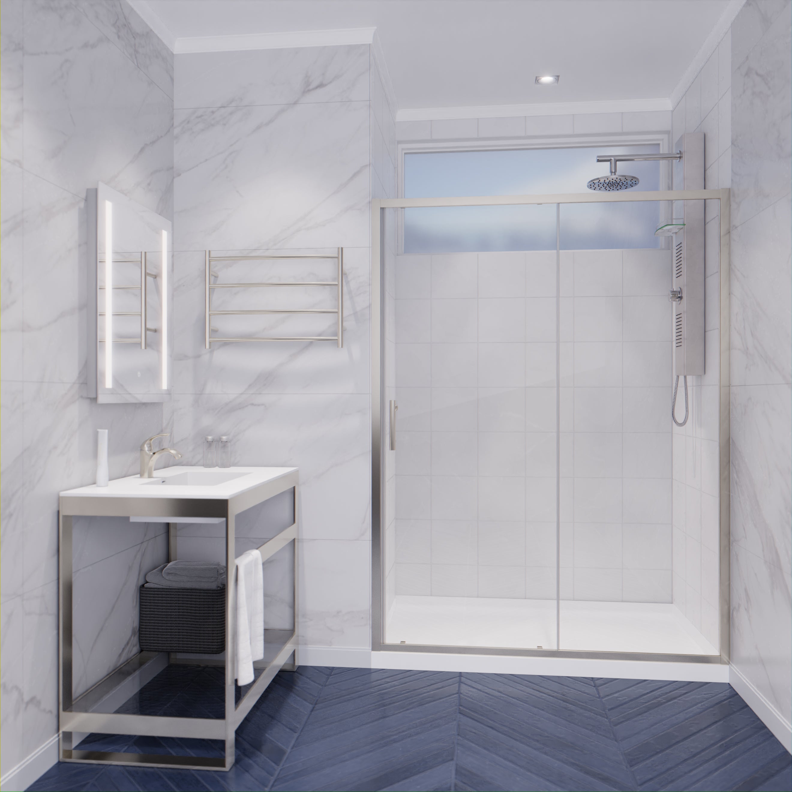 Halberd 48 in. x 72 in. Framed Shower Door with TSUNAMI GUARD