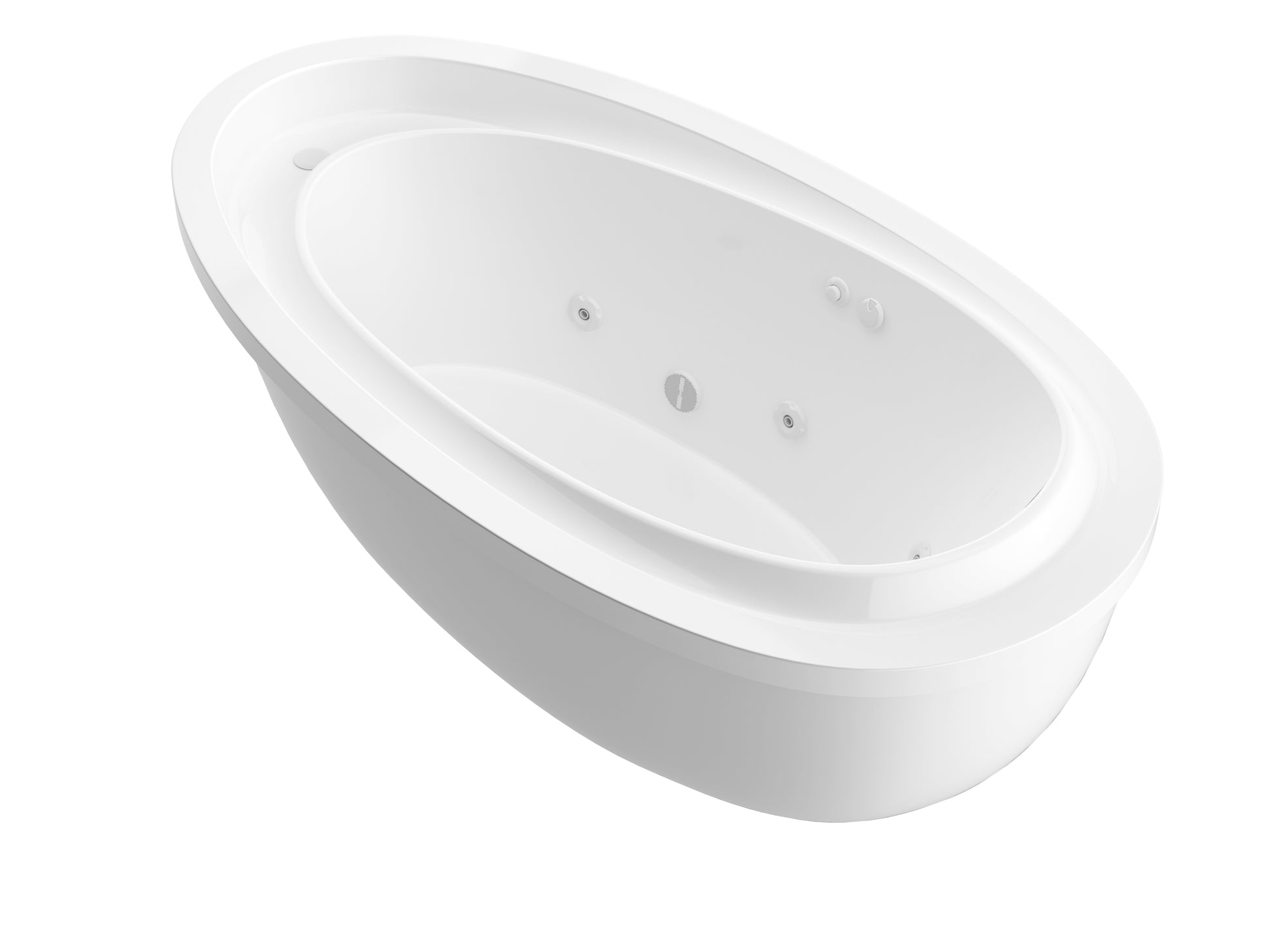 Atlantis Whirlpools Breeze 38 x 71 Oval Freestanding Whirlpool Jetted Bathtub 3871BW