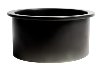 ALFI brand ABF1818R-BM Black Matte Round 18" x 18" Undermount / Drop In Fireclay Prep Sink