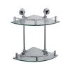 ALFI brand AB9548 Polished Chrome Corner Mounted Double Glass Shower Shelf Bathroom Accessory