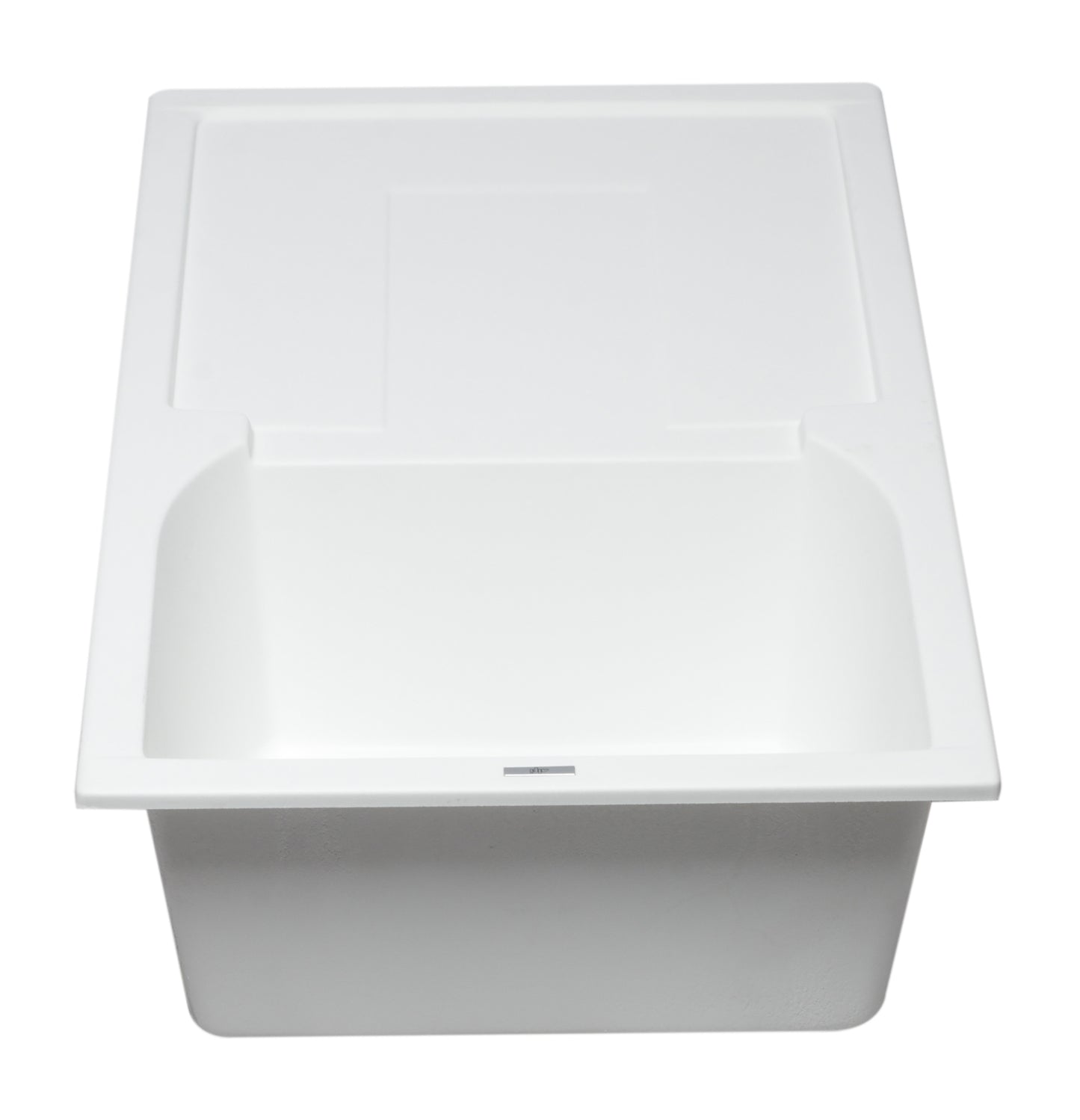 ALFI brand AB1620DI-W White 34" Single Bowl Granite Composite Kitchen Sink with Drainboard