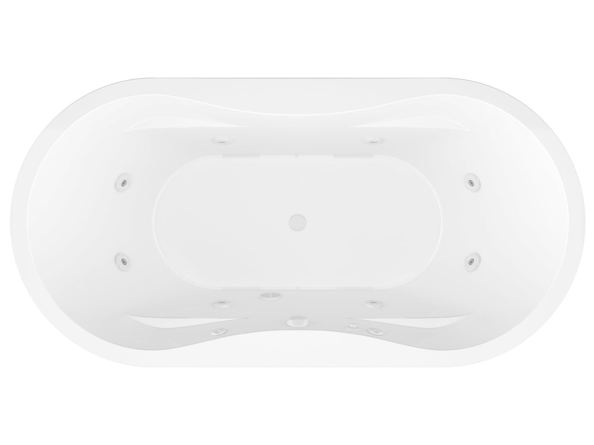 Atlantis Whirlpools Embrace 34 x 71 Oval Freestanding Whirlpool Jetted Bathtub 3471AW