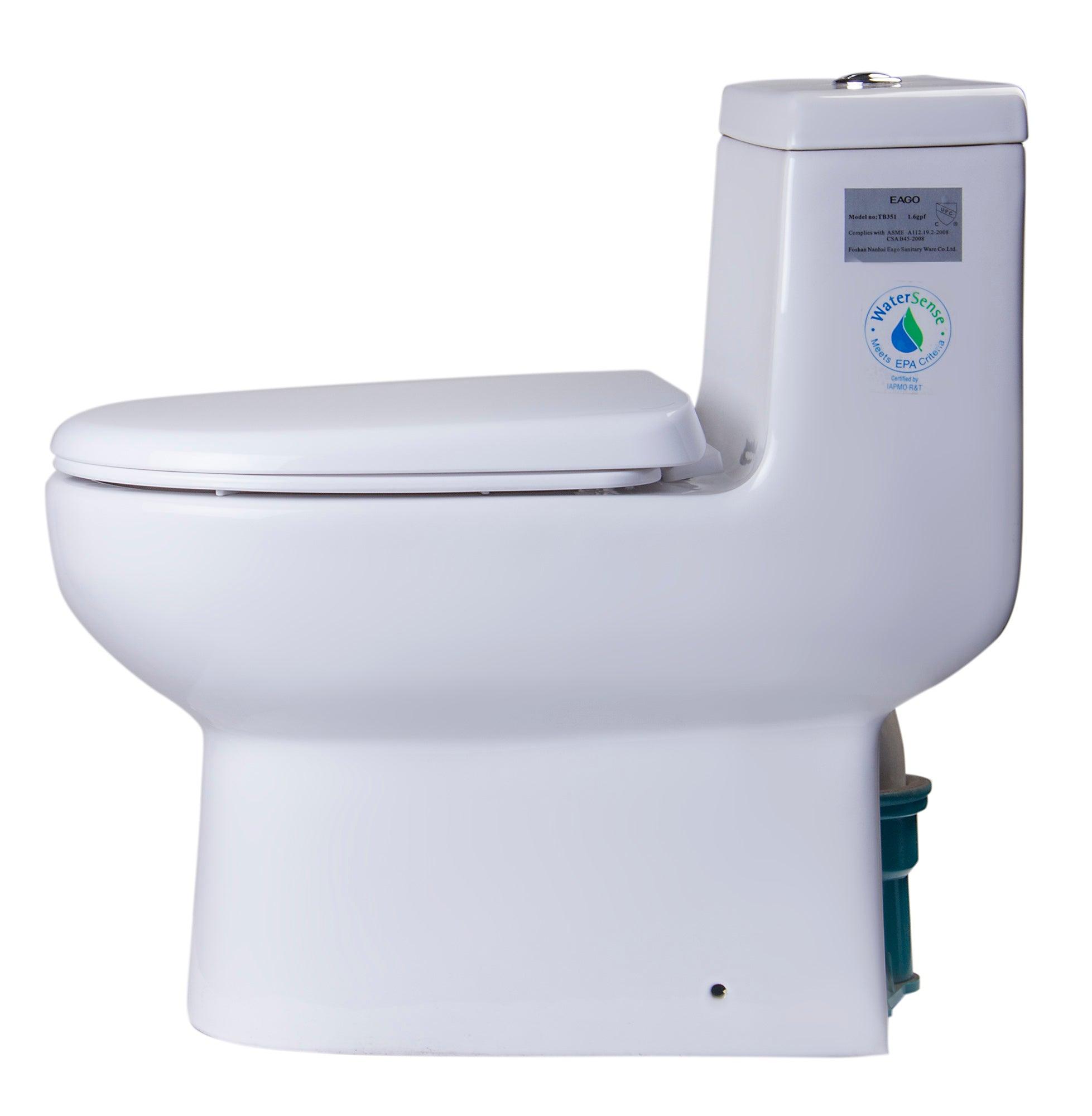 EAGO TB351 Dual Flush One Piece Eco-friendly High Efficiency Low Flush Ceramic Toilet