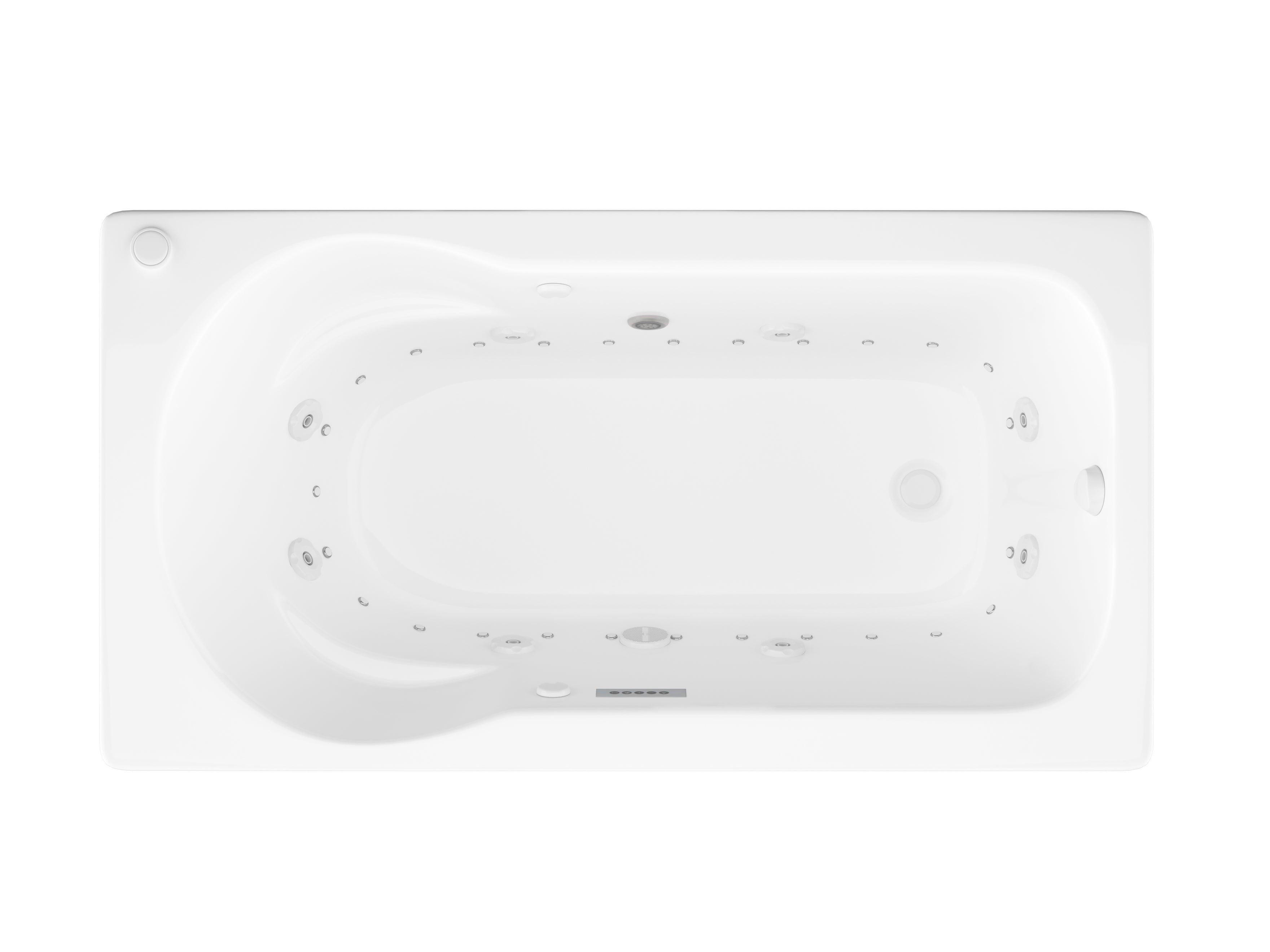 Atlantis Whirlpools Zepher Deluxe Series 31.625 x 59.5in. Air and Whirlpool Jetted Bathtub in White