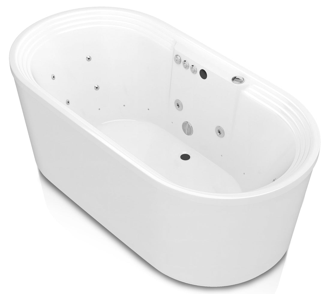 Sofi 5.6 ft. Center Drain Whirlpool and Air Bath Tub in White