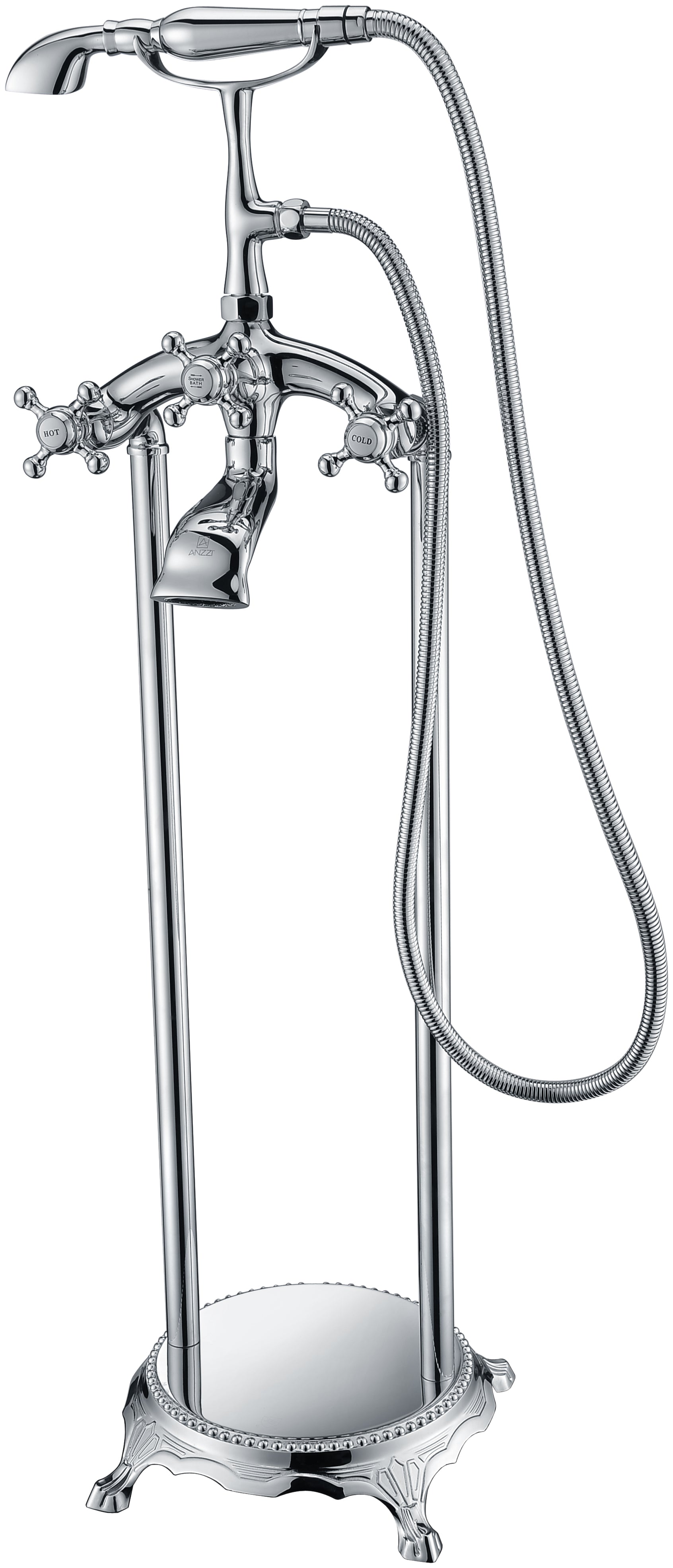 Tugela 3-Handle Claw Foot Tub Faucet with Hand Shower