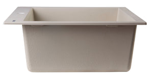 ALFI brand AB2420DI-B Biscuit 24" Drop-In Single Bowl Granite Composite Kitchen Sink