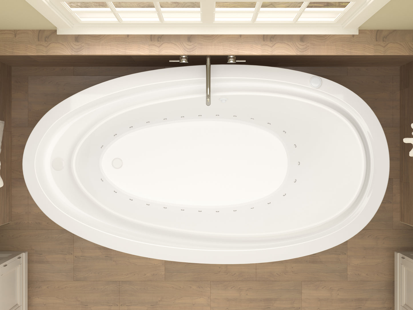 Atlantis Whirlpools Breeze 38 x 71 Oval Freestanding Air Jetted Bathtub