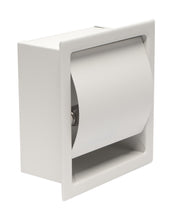 Load image into Gallery viewer, ALFI brand ABTPC77-W White Matte Stainless Steel Recessed Toilet Paper Holder with Cover