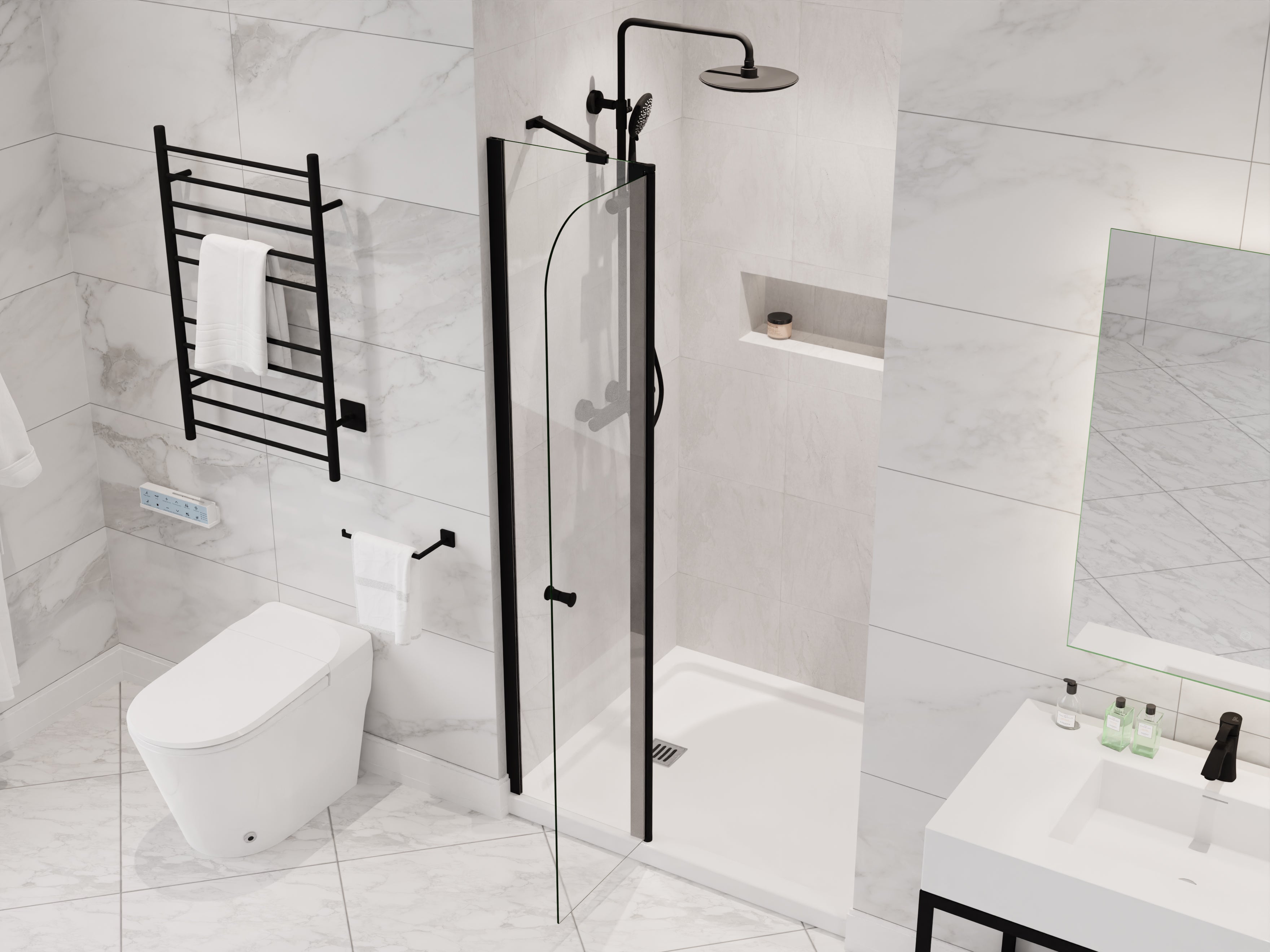 ANZZI Romance 72-in. x 33.5-in. Frameless Swinging Shower Door