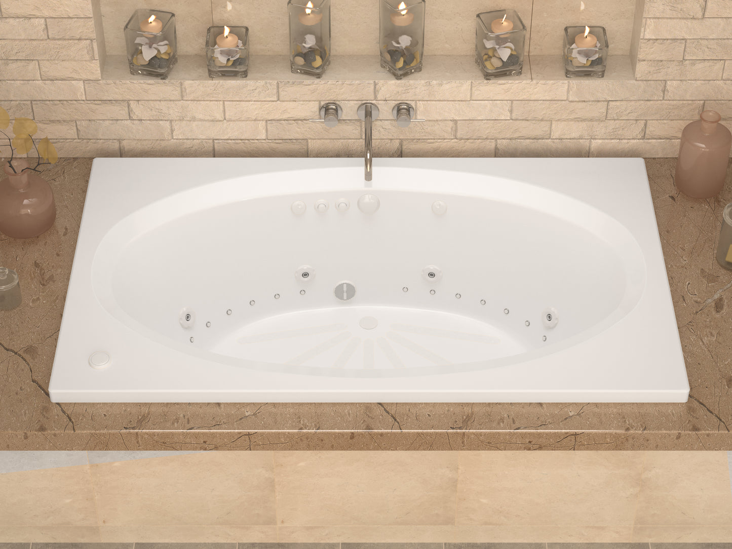 Atlantis Whirlpools Vogue 42 x 72 Rectangular Air & Whirlpool Jetted Bathtub