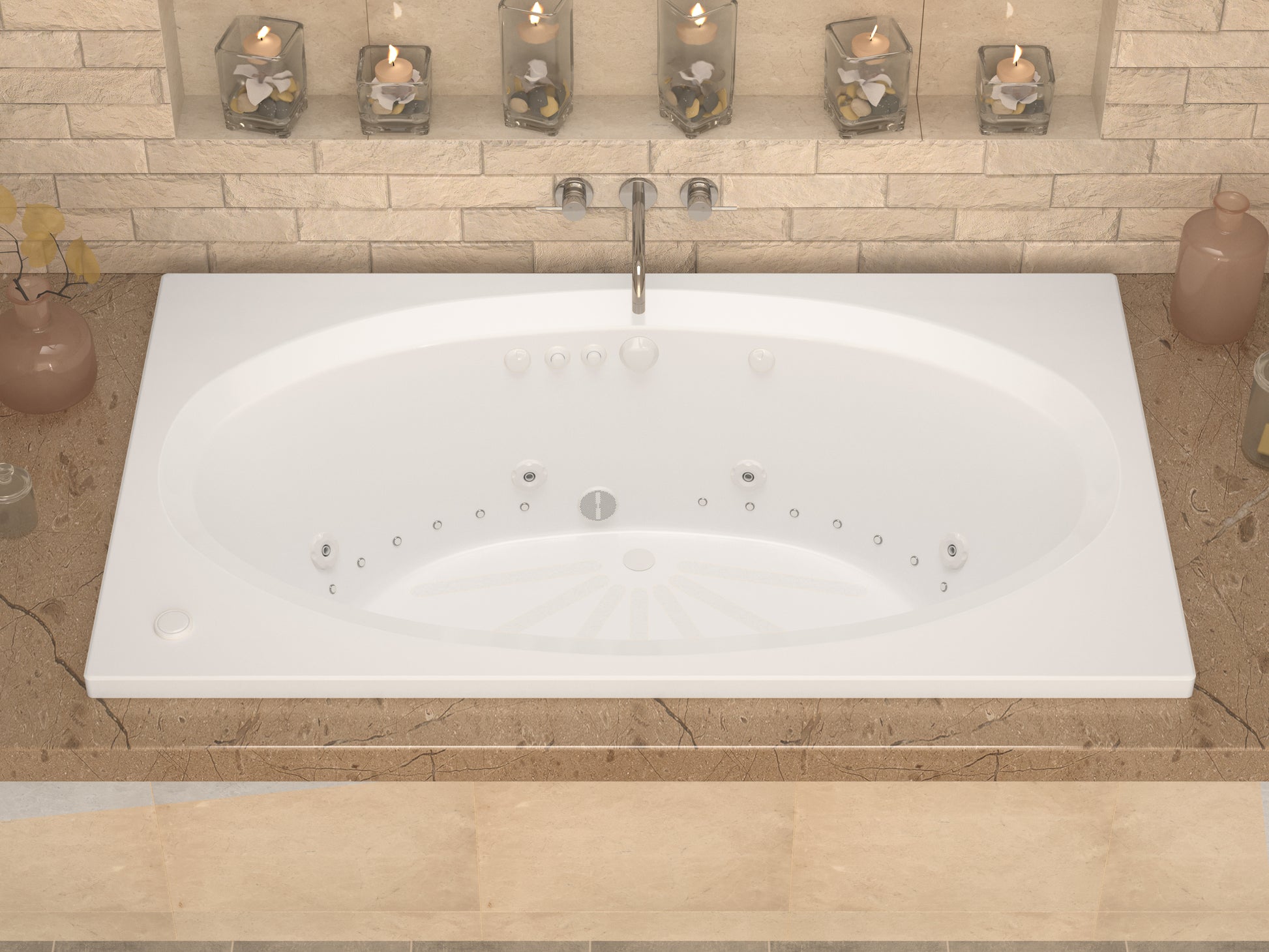 Atlantis Whirlpools Vogue 42 x 72 Rectangular Air & Whirlpool Jetted Bathtub