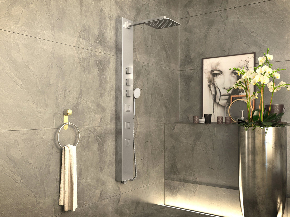 Lann 53 in. 3-Jetted Full Body Shower Panel with Heavy Rain Showerhead and Spray Wand in Chrome