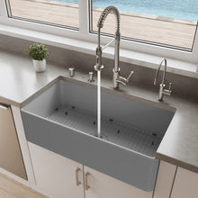 Load image into Gallery viewer, ALFI brand ABF3618-GM Gray Matte Smooth Apron 36&quot; x 18&quot; Single Bowl Fireclay Farm Sink