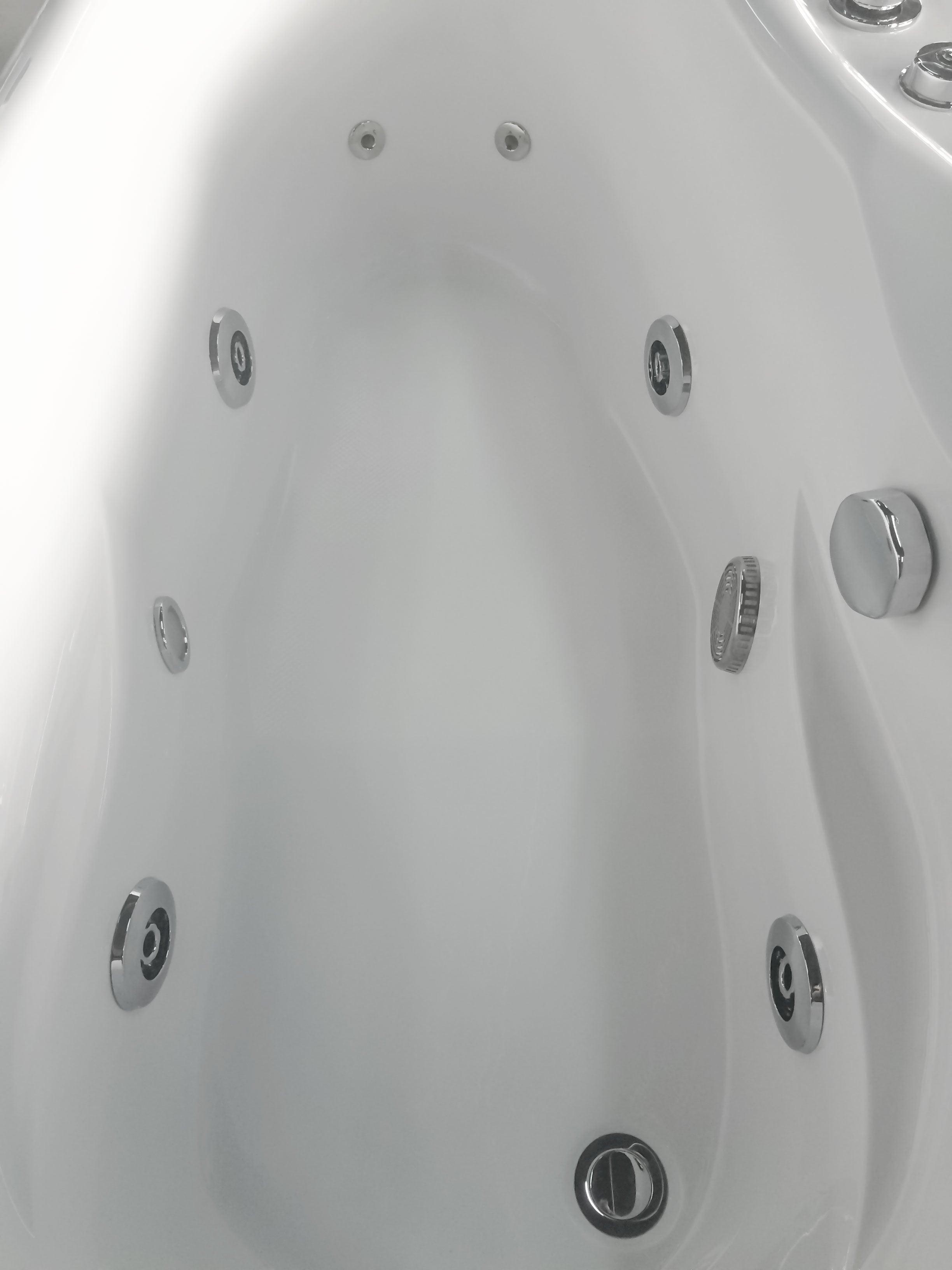 EAGO AM175-L  5'' White Acrylic Whirlpool Bathtub - Drain on Right