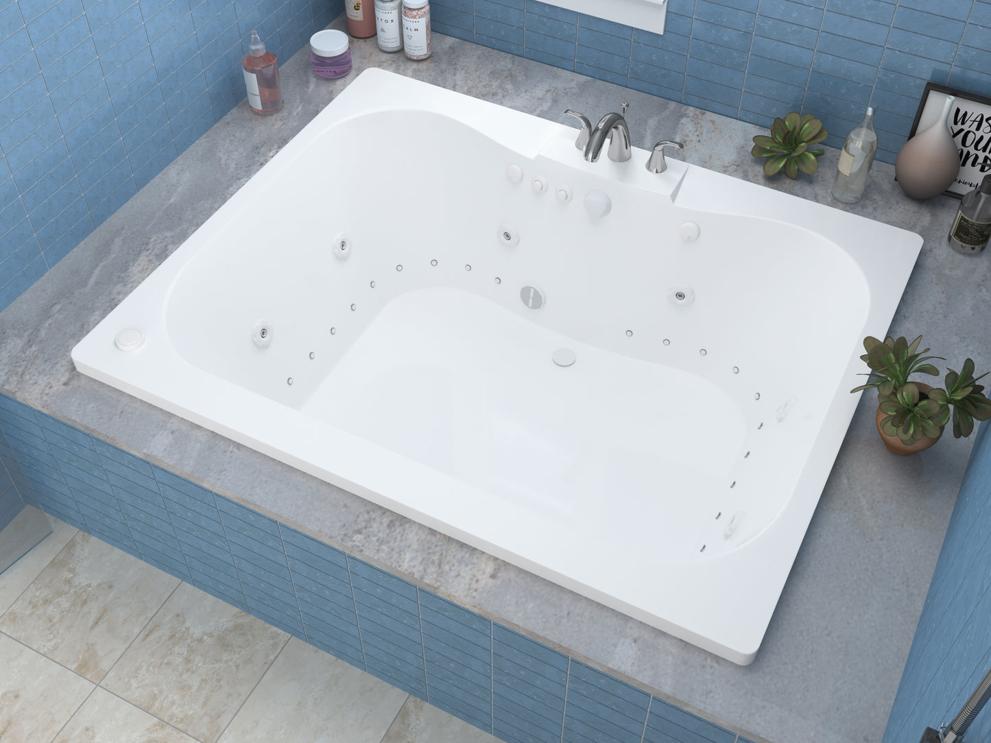 Atlantis Whirlpools Neptune 40 x 60 Rectangular Air & Whirlpool Jetted Bathtub