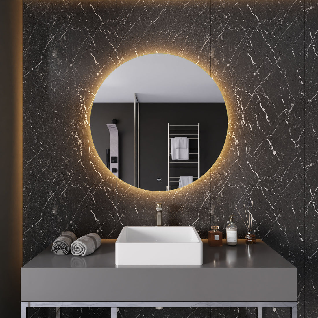 ANZZI 32-in. Diam. LED Back Lighting Bathroom Mirror with Defogger