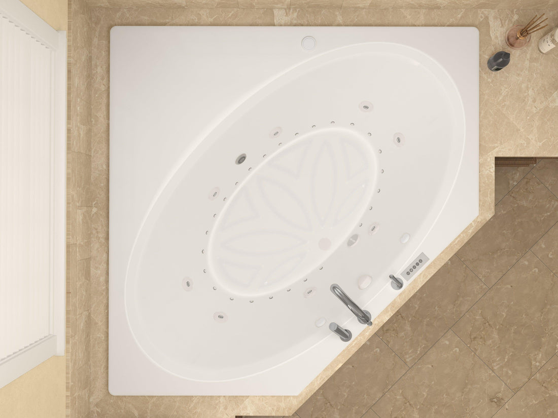 Atlantis Whirlpools Venus Deluxe Series 62.125 x 82.5in. Air and Whirlpool Jetted corner Bathtub in White