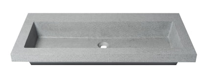 ALFI brand ABCO40TR 40" Solid Concrete Trough Sink for the Bathroom