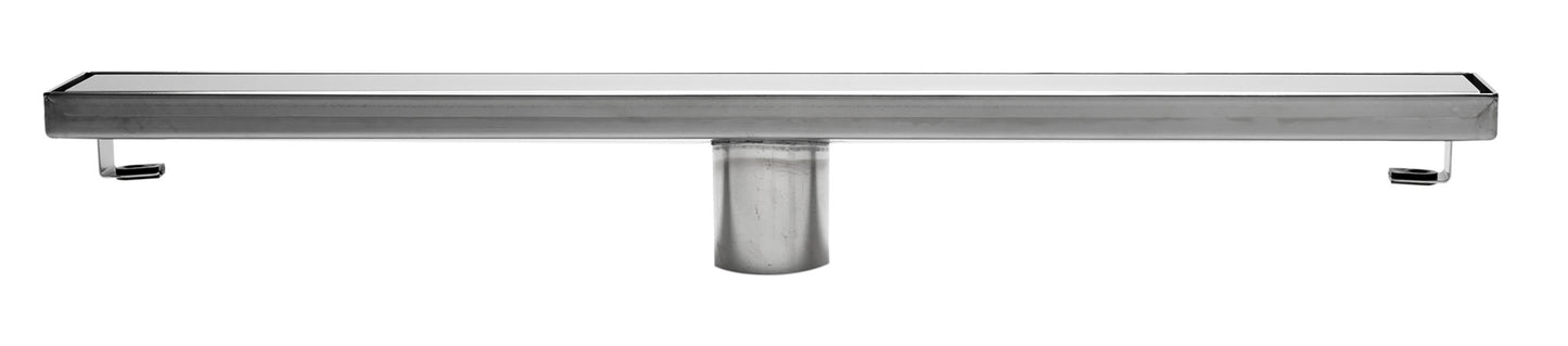 ALFI brand ABLD24B-PSS 24" Modern Polished Stainless Steel Linear Shower Drain with Solid Cover