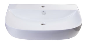 ALFI brand AB112  28" White D-Bowl Porcelain Wall Mounted Bath Sink
