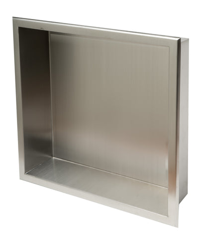 ALFI brand ABN1616-BSS 16 x 16 Brushed Stainless Steel Square Single Shelf Bath Shower Niche